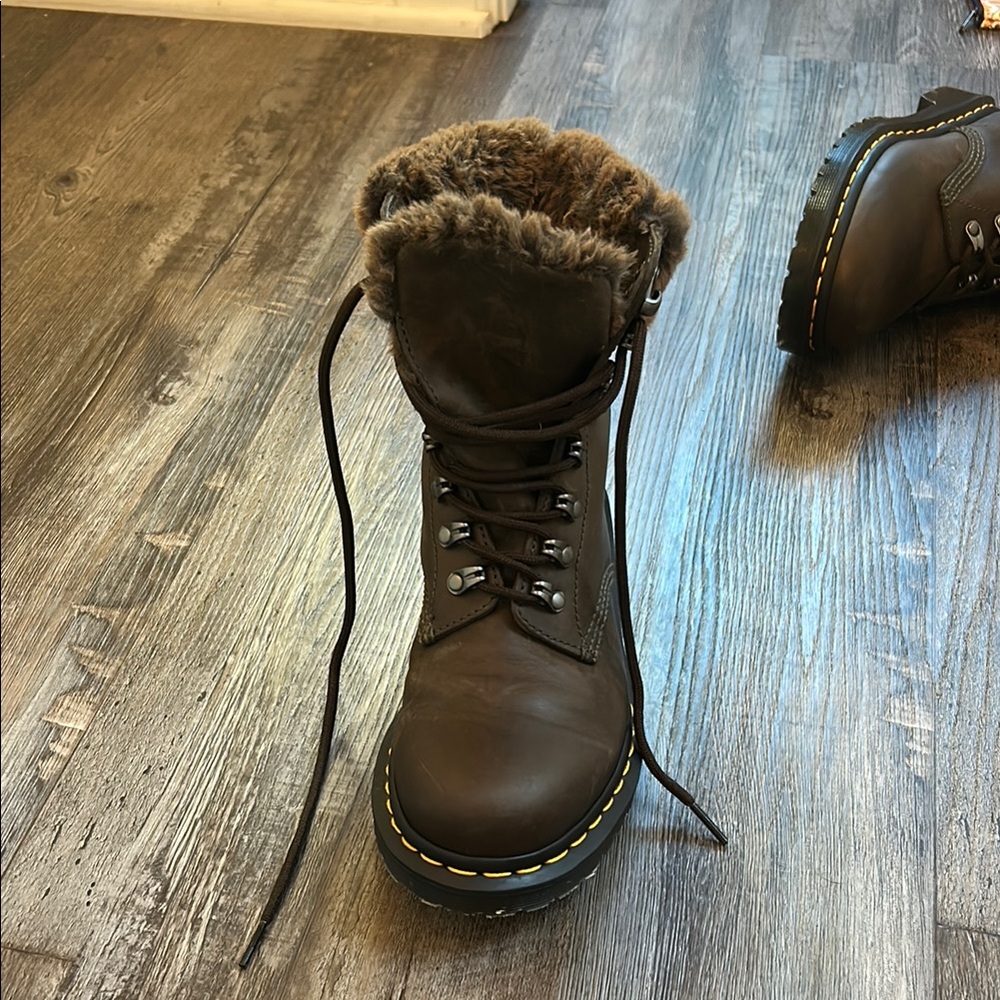 doc marten Brown Fur-Lined Women's Boots